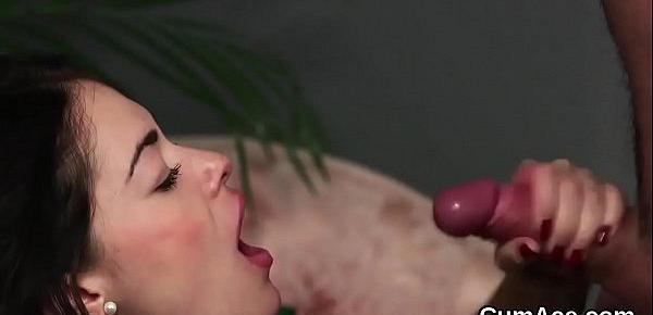  Wacky doll gets cumshot on her face swallowing all the jizm